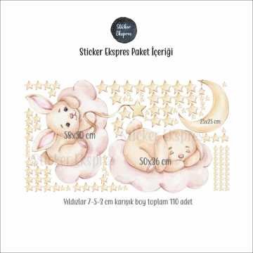 İyi Geceler Tavşancıklar Çocuk Odası Sticker Seti