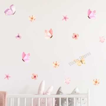 Kelebek Bahçesi Sticker Seti