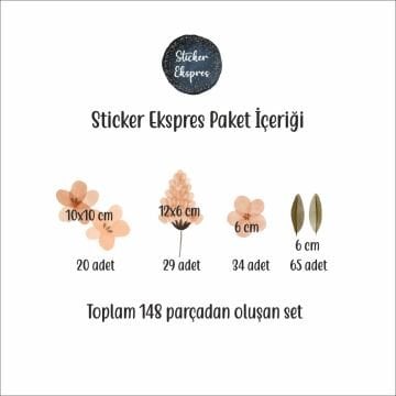 Çiçekler ve Yapraklar Sticker Seti
