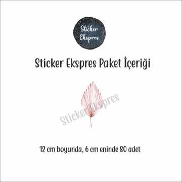 Soft Pembe Bohem Yapraklar Sticker Seti