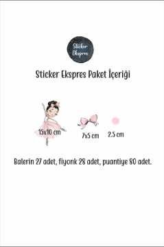 Siyah Saçlı Balerin Sticker Seti
