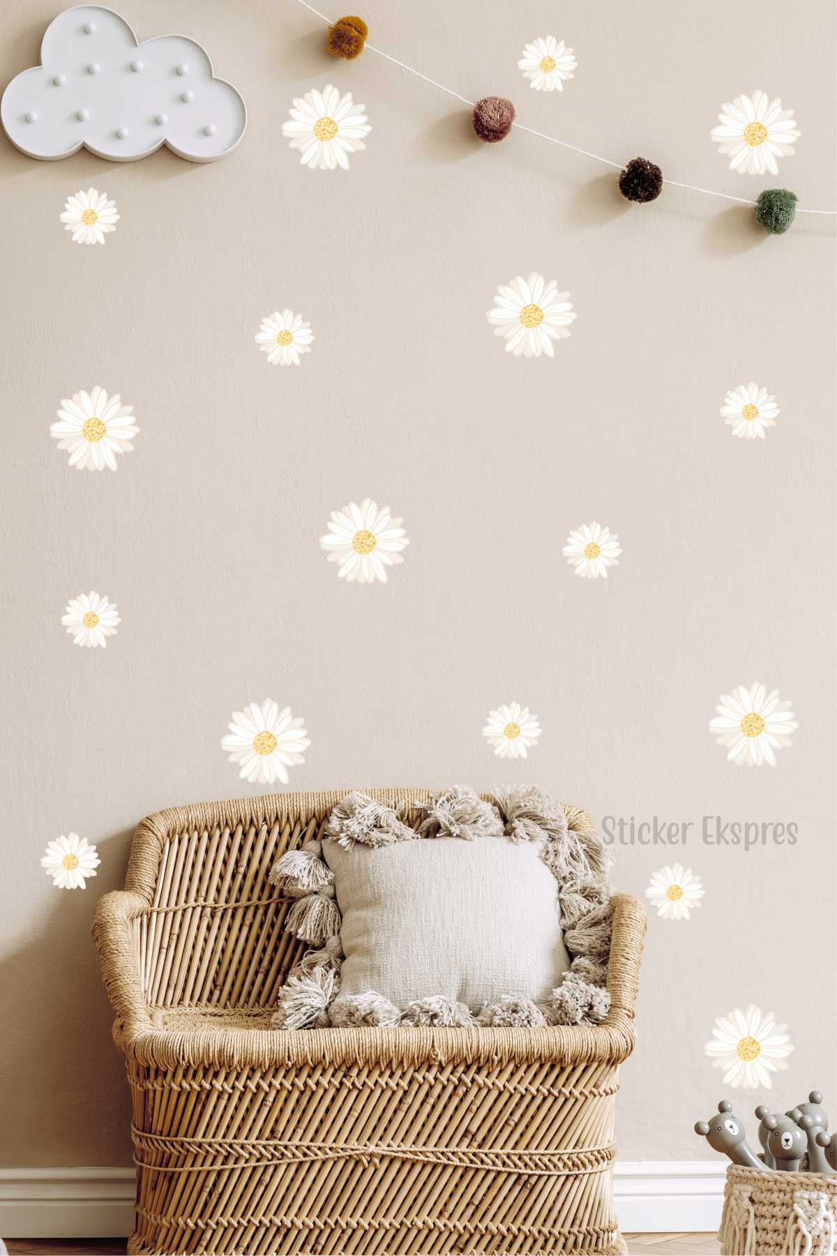 Soft Krem Papatyalar Sticker Seti