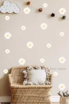 Soft Krem Papatyalar Sticker Seti